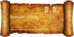 Baruch Ulrik névjegykártya